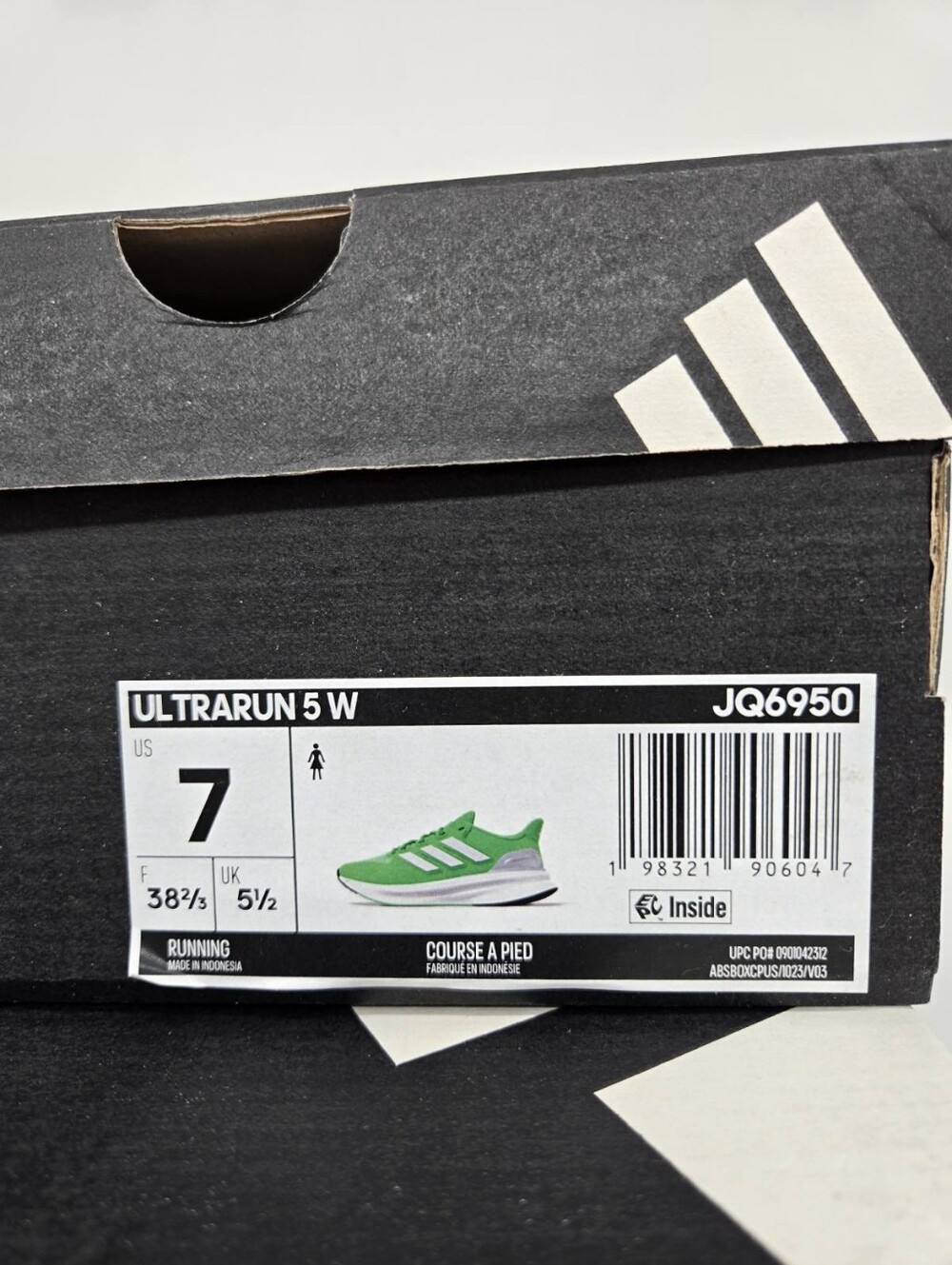 adidas Women's Ultrarun 5 JQ6950 Green Glow Dash Grey Running Shoes Size 7 - Picture 8 of 8